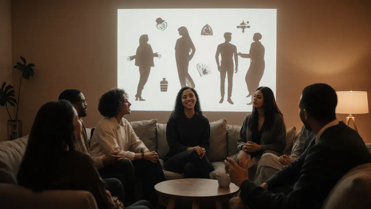 A diverse group having an open conversation about sexual wellness and consent.