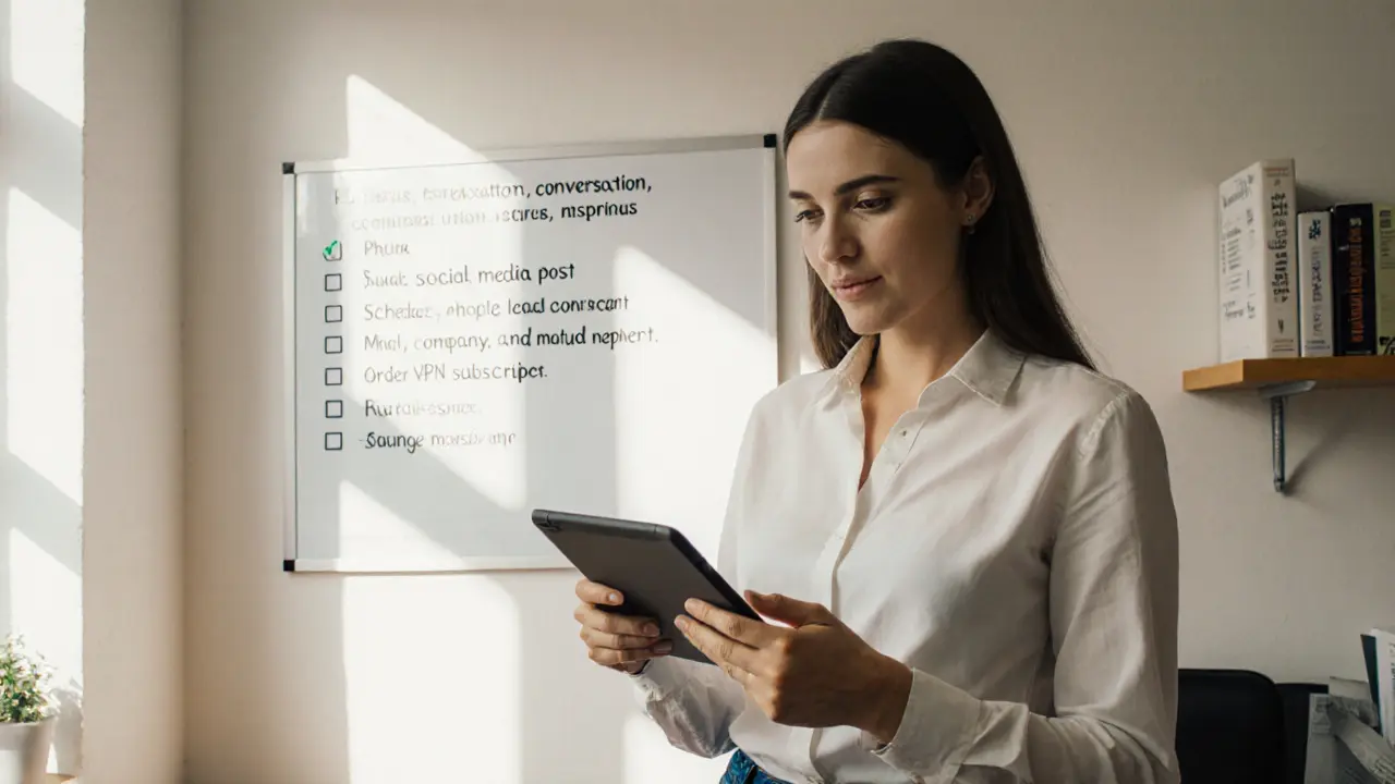 A Russian woman in a Brixton co-working space reviewing her earnings and professional schedule.