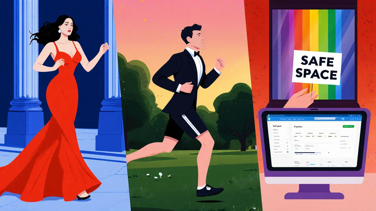 A stylized collage showing diverse escorts in various professional and personal contexts across West London, representing inclusion and choice.