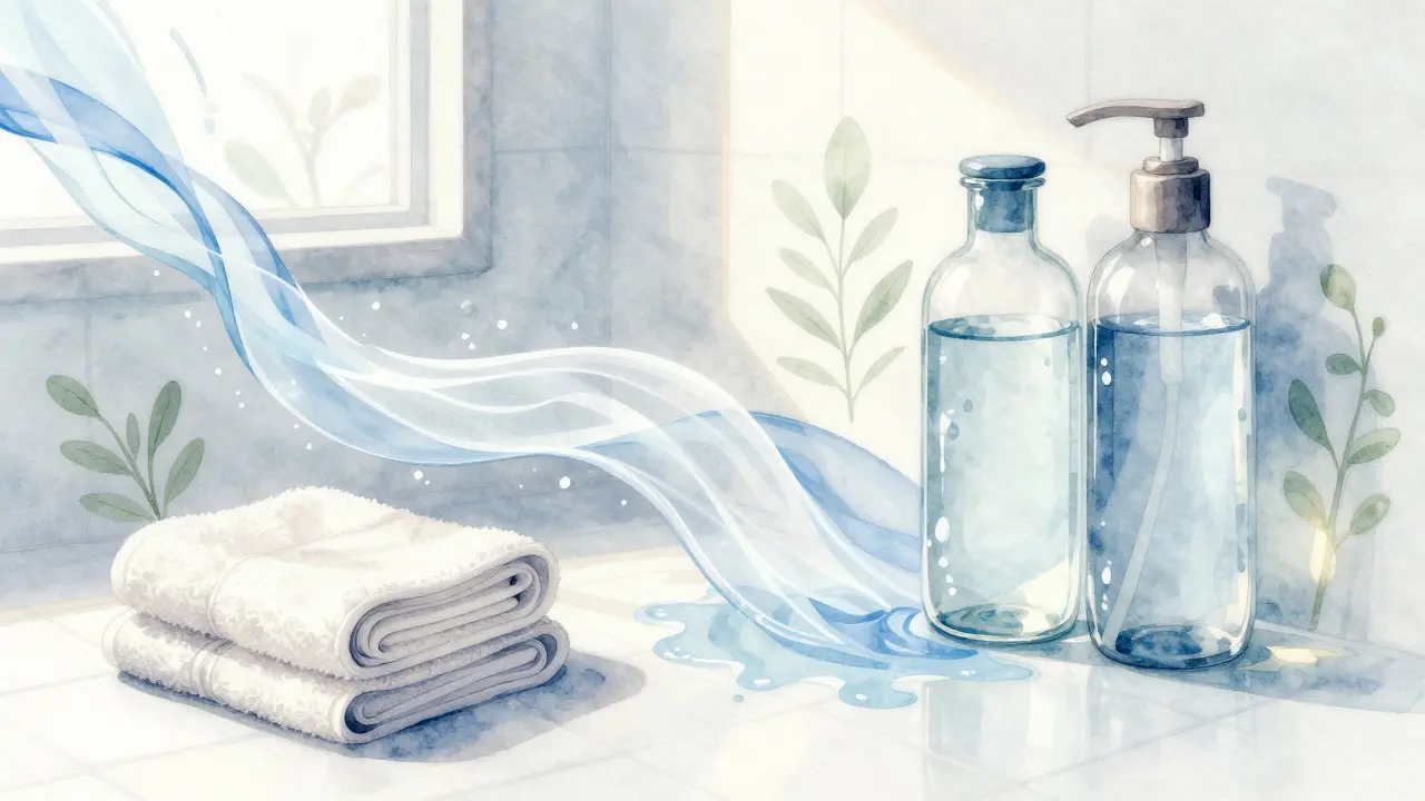 Water streams and hygiene supplies concept